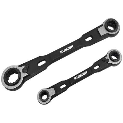 Kunzer 7RRS02 Ratcheting box wrench set 4x spanner sizes metric 8-... Kunzer 7RRS02 Ratcheting box wrench set 4x spanner sizes metric 8-...