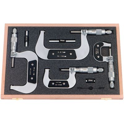 Helios Preisser 0800 513 External Micrometers Set - 7 Piece Helios Preisser 0800 513 External Micrometers Set - 7 Piece