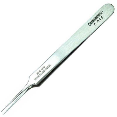 Bernstein 5-048 Stainless Steel SMD Tweezers - 110mm, Straight, Sharp Tips Bernstein 5-048 Stainless Steel SMD Tweezers - 110mm, Straight, Sharp Tips