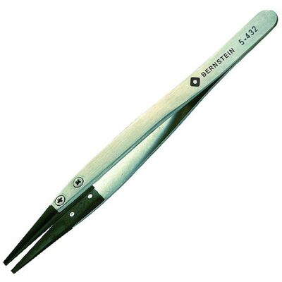 Bernstein 5-432 "Carbofib" Tips Tweezers 125mm Flat Tips 2mm Width Bernstein 5-432 "Carbofib" Tips Tweezers 125mm Flat Tips 2mm Width