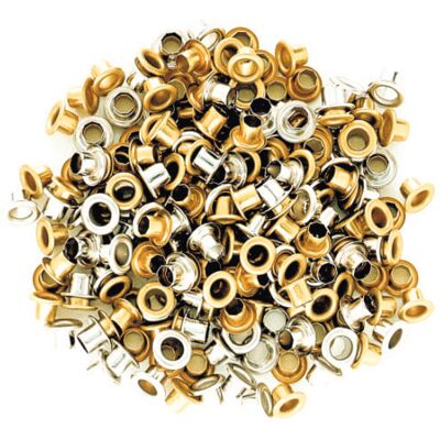 NWS Nickel Brass Eyelets - 5.5mm, Set of 100 - Eyelets NWS Nickel Brass Eyelets - 5.5mm, Set of 100 - Eyelets