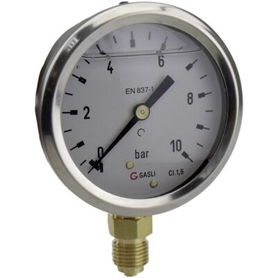 ICH 63R10.MGE Pneumatic Pressure Gauge - 0-10 bar - 63mm ICH 63R10.MGE Pneumatic Pressure Gauge - 0-10 bar - 63mm
