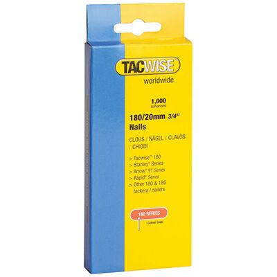 Tacwise 180 18 Gauge 20mm Nails Pack - Nails Tacwise 180 18 Gauge 20mm Nails Pack - Nails