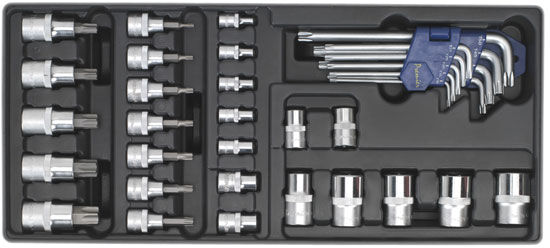 Sealey TBT08 Tool Tray with Trx-star Key, Socket Bit and Socket Se...
