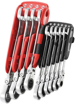 Facom 467BF.JP10PB Ratchet Combination Flexi Wrench Set, 10 Piece