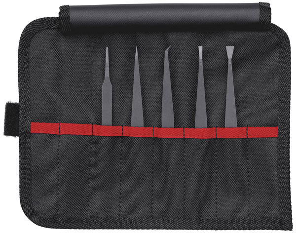 KNIPEX 92 00 05 ESD Plastic Tweezers Set ESD 5 parts 90 mm
