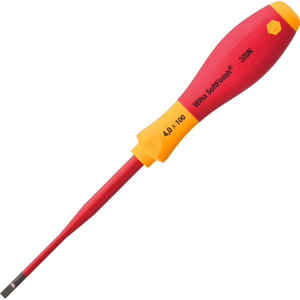 Wiha 35446 VDE SoftFinish® Electric SlimFix Slotted Screwdriver Bl...