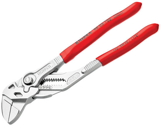 Knipex 86 03 180 SB Pliers Wrench PVC Grip 180mm - 40mm Capacity