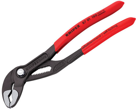 Knipex 87 01 180 SB Cobra® Water Pump Pliers PVC Grip 180mm - 36mm...
