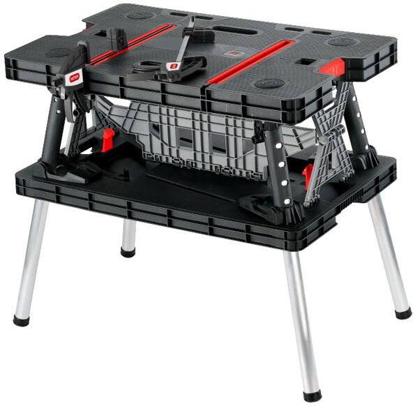 Keter 237005 Folding Work Table with Clamps