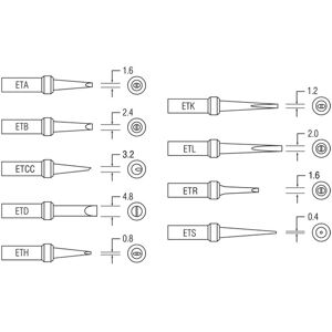 Weller 4ETCC-1 ET CC Solder Tip - Round Tip Sloped 45° Ø3.2mm Weller 4ETCC-1 ET CC Solder Tip - Round Tip Sloped 45° Ø3.2mm