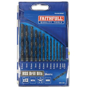 Faithfull 50201 HSS Drill Bit Set of 7 1.5 - 6.0mm Faithfull 50201 HSS Drill Bit Set of 7 1.5 - 6.0mm