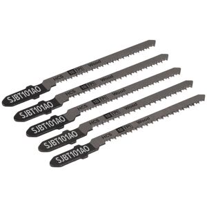 Sealey SJBT101B Jigsaw Blade Hard Wood 100mm 10tpi - Pack of 5 Sealey SJBT101B Jigsaw Blade Hard Wood 100mm 10tpi - Pack of 5