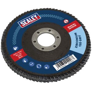 Sealey FD115120 Flap Disc Zirconium Ø115mm Ø22mm Bore 120Grit Sealey FD115120 Flap Disc Zirconium Ø115mm Ø22mm Bore 120Grit