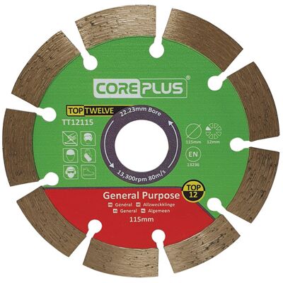 CorePlus - Top Twelve - 12mm - 125mm - Diamond Blade CorePlus - Top Twelve - 12mm - 125mm - Diamond Blade