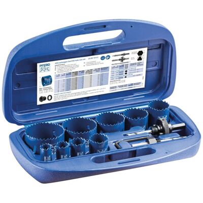PFERD 25900910 hole saw set with 6 HSS saws in clear plastic box PFERD 25900910 hole saw set with 6 HSS saws in clear plastic box