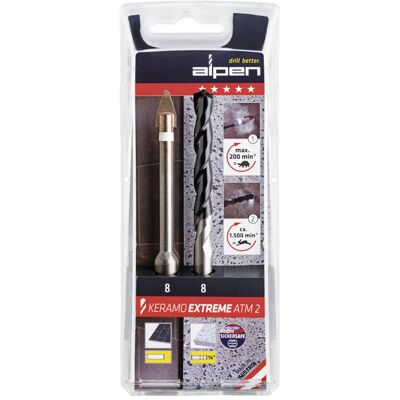 Alpen Keramo extreme ATM2 6mm Drill Bits Set - Drilling Glass & Tiles Alpen Keramo extreme ATM2 6mm Drill Bits Set - Drilling Glass & Tiles