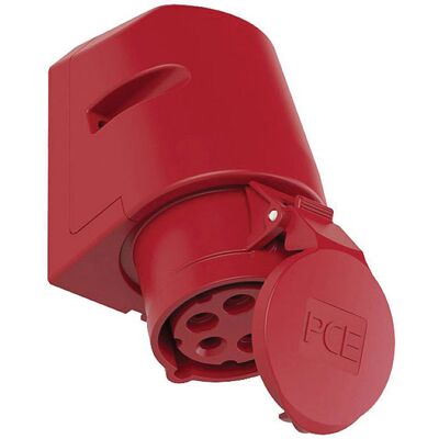 PCE 125-6R Wall Socket - Power Outlet, 5 Poles, 400V, Red PCE 125-6R Wall Socket - Power Outlet, 5 Poles, 400V, Red