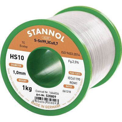 Stannol HS10 2.5% Solder Wire - Fine Electronic Soldering Stannol HS10 2.5% Solder Wire - Fine Electronic Soldering