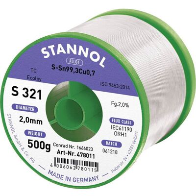 Stannol S321 2.0% Lead-Free Solder Wire - Solder Wire Stannol S321 2.0% Lead-Free Solder Wire - Solder Wire