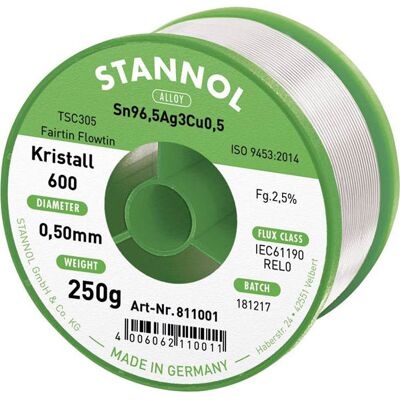 Stannol Kristall 600 Fairtin Solder Wire - Electronic Type Stannol Kristall 600 Fairtin Solder Wire - Electronic Type