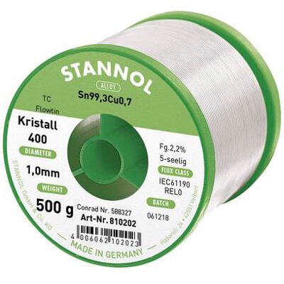 Stannol Stannol 810202 Lead-Free Solder Wire Sn99Cu1 - Solder Wire Stannol Stannol 810202 Lead-Free Solder Wire Sn99Cu1 - Solder Wire