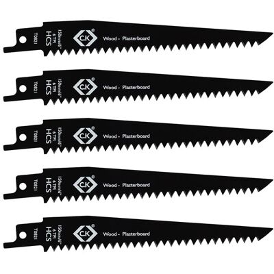 CK Tools T0821 Reciprocating Saw Blades x 5, 6 tpi CK Tools T0821 Reciprocating Saw Blades x 5, 6 tpi