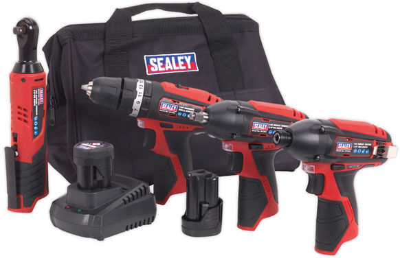 Sealey CP1200COMBO CP1200 Series 4 x 12V Cordless Power Tool Combo Kit