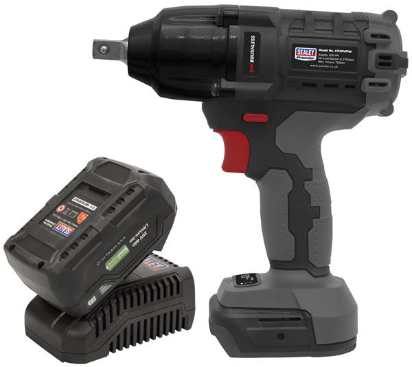 Sealey CP20VPIWKIT1 Brushless Impact Wrench Kit 1/2"Sq Drive 20V 4...