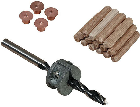 Wolfcraft 2916000 Dowel Kit with Centre Points, Drill, Depth Stop 6mm