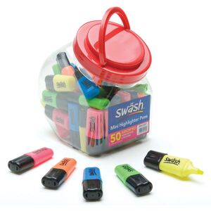 Swash Swäsh Assorted Colour Mini Highlighters - Tub of 50 Swash Swäsh Assorted Colour Mini Highlighters - Tub of 50