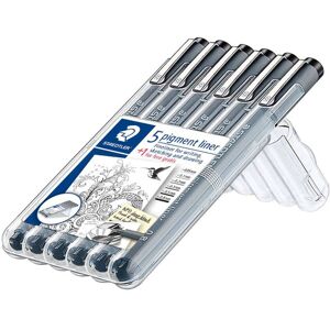 Staedtler 308 SB6P pigment liner set of 6 black fineliners 0.05-0.8 mm Staedtler 308 SB6P pigment liner set of 6 black fineliners 0.05-0.8 mm