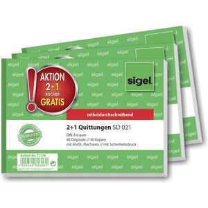 Sigel T1178 Receipts A6 landscape 40 sheets 3 pcs Sigel T1178 Receipts A6 landscape 40 sheets 3 pcs