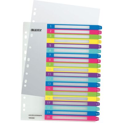 Leitz Index Print 1-20 WOW A4 PP Coloured Leitz Index Print 1-20 WOW A4 PP Coloured