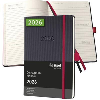 Sigel CO701 CONCEPTUM Week planner A5 Black Cover 1 pc Sigel CO701 CONCEPTUM Week planner A5 Black Cover 1 pc