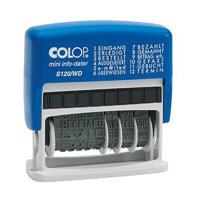 Colop 104959 Mini Info-Dater S120/WD Date Stamp Blue Grey 47x4mm Colop 104959 Mini Info-Dater S120/WD Date Stamp Blue Grey 47x4mm