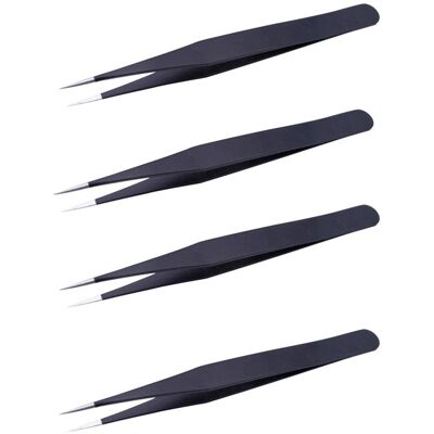 Quadrios 25EC174 ESD Tweezers Flat Tweezers Anti-static Coated 140... Quadrios 25EC174 ESD Tweezers Flat Tweezers Anti-static Coated 140...