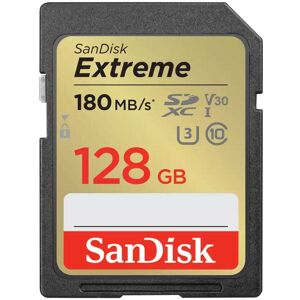 Sandisk Extreme SDXC card 180MBs UHSI U3 V30 128GB