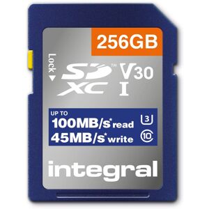 Integral High Speed SD Card 100MBs SDXC V30 UHS-I U3 256GB