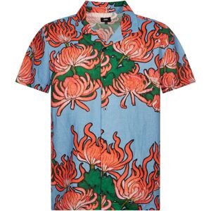 Edwin Short Sleeve Kiku Shirt - Blue/Red  - Multi - male - Size: Medium