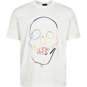 Paul Smith Linear Skull T-Shirt - Off White  - Cream - male - Size: XX-Large