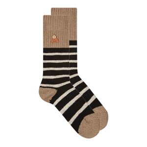 Folk Wool Stripe Socks - Black  - Black - male - Size: Medium