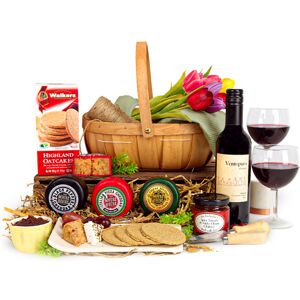 Prestige Hampers Prestige Flowers - Cheese and Wine Gift Hamper Basket UK - Cheese Gift Hampers UK - Cheese Gift Hamper Delivery UK - Cheese Gift Baskets - Gift Basket