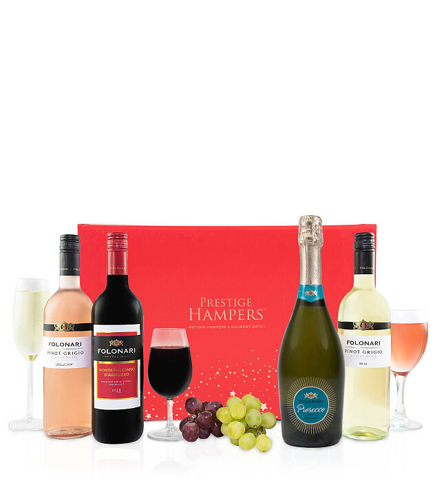 123 Flowers Italian Wine Set - Luxury Wine Gifts - Wine Gifts - Wine Gift Baskets - Wine Hampers - Wine Gift Delivery