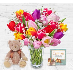 123 Flowers Tulip Delights Cuddle Bundle