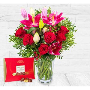 123 Flowers Red Rose & Lily & Chocolates