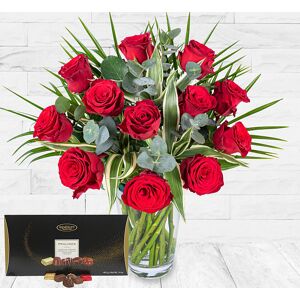 123 Flowers 12 Red Roses & Chocs