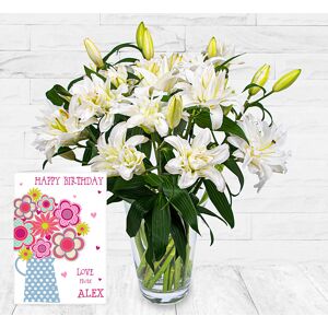 123 Flowers Double-Flowering Lilies & Card