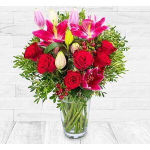 123 Flowers Red Rose & Lily - Anniversary Flowers - Anniversary Bouquets - Flower Delivery - Flowers by Post - Send Flowers