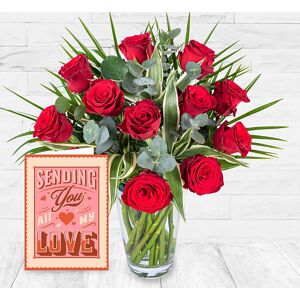 123 Flowers 12 Red Roses & Card